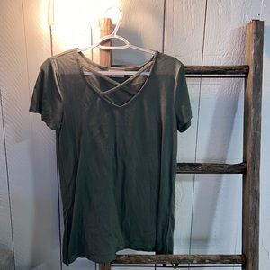 Cute long dress up shirt has little slits on side cute with leggings or jeans!